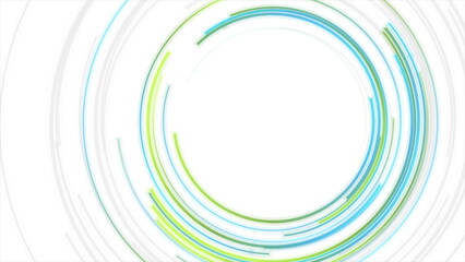 Wall Mural - Blue and green HUD circles futuristic abstract minimal background