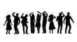 © Zunair - dancing  silhouette of people dancing on a white background on transparent background