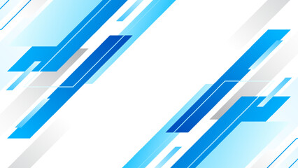 Wall Mural - Futuristic abstract blue background with modern diagonal geometric shapes. Use for technology, digital innovation, business presentation, corporate template, poster, and website banner design.