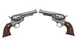 © Jessica - Ornate Vintage Revolvers: Detailed Pair on White Background Showcase