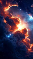 Wall Mural - sunset sky with clouds