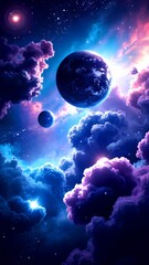 Wall Mural - night sky with clouds