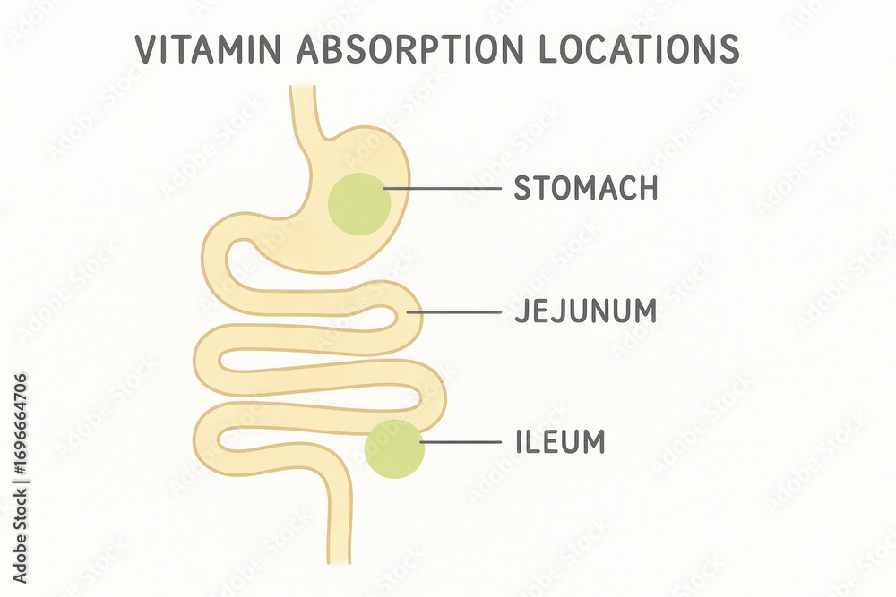 Supplement Absorption Vitamin Absorption Locations in the Human Digestive System ...