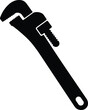 © @ahmedmaynul - Adjustable pipe wrench vector icon scalable illustration for plumbing and construction projects