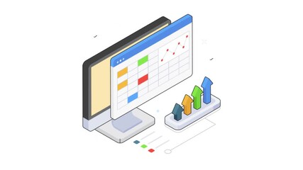 Wall Mural - Project Planning Animation on transparent background