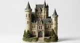 Castello miniatura dettagliato luce soffusa eleganza gotica. AI Generated