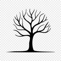 Black silhouette bare tree vector