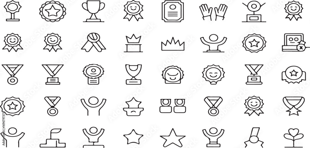 award icons, trophy icons, achievement icons, recognition icons ...