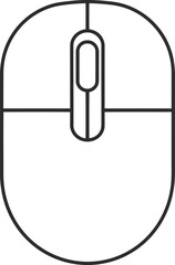 Wall Mural - Simple Outline Computer Mouse Line Art Icon Design Isolated