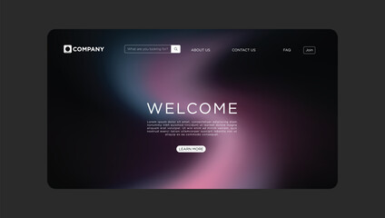 Modern website interface design with welcome message and search bar for online business needs