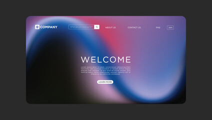 Welcome to a modern, clean website landing page design with a sleek, vibrant gradient background