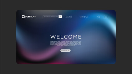 Modern website design template with welcome message and call to action button