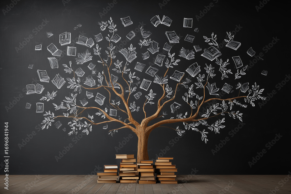 Celebrate the tree of knowledge with books and creativity on Teachers ...