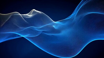 Abstract blue net structure floating in dark space for tech background use