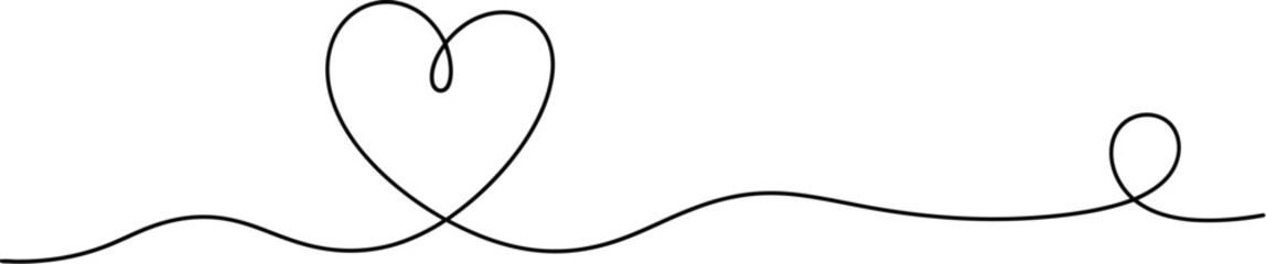 Heart line drawing vector continuous love symbol illustration