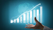 © InfiniteFlow - A dynamic concept depicting business growth through a hand gesture, showcasing upward trends in data visualization set against a global backdrop. Impute