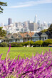 Pastel-colored the Painted Ladies in San Francisco