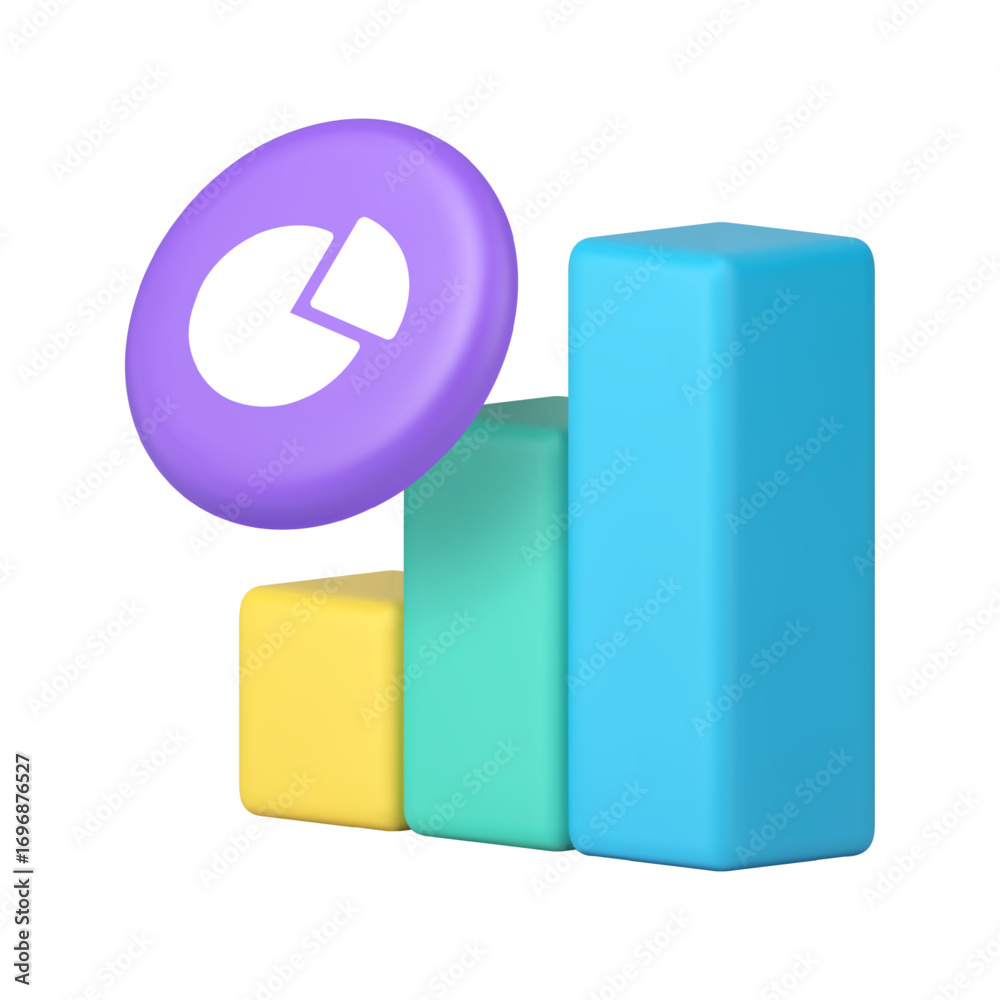 Bar chart and pie chart icon for analytics dashboards and data ...