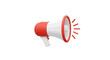 © markusmiller - 3d red and white megaphone with sound waves on white background