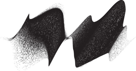 Wall Mural - sprayed black wavy line .graffiti art design . noise dispersion logo . spray effect .grunge curved l