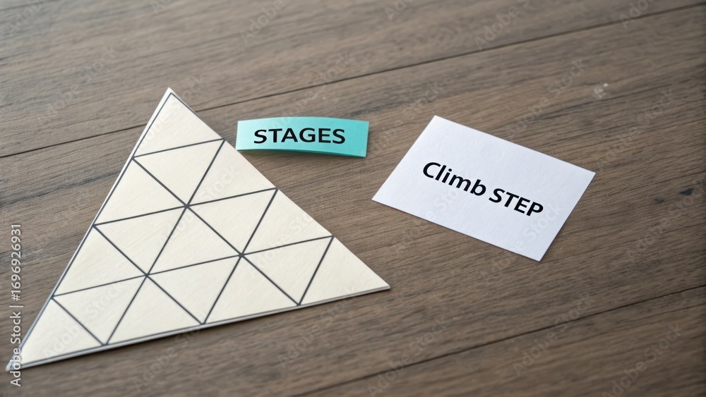 Pyramid Diagram with Steps and Stages Concept for Progression Stock ...