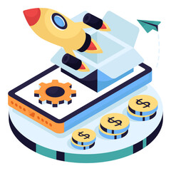 Wall Mural - Conceptual design illustration of launch product