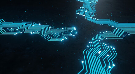 Abstract glowing circuit board background technology digital network connection concept design art 100