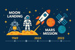 © mdalhazsarkar - Space exploration timeline from moon landing to mars mission