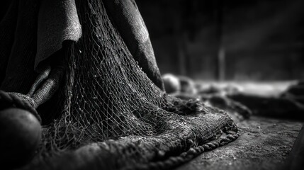 Fishing net detail dark setting