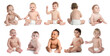 © New Africa - Cute little babies on white background, collage