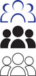 © Edwart_1980 - Iconos de trabajo en equipo que muestran colaboración, unidad y apoyo a grupos empresariales o sociales y proyectos comunitarios.