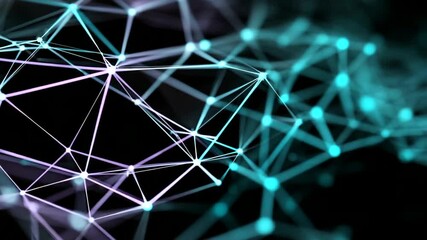 Network of glowing nodes and connecting lines