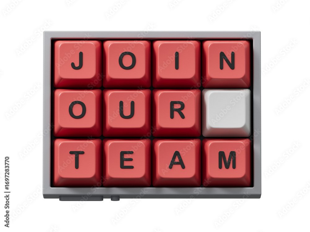 Join our team symbol. Computer keyboard keys with words Join our team ...