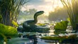 © Wardani - Snake in a tranquil swampy sunrise setting