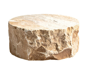 Firefly_ Natural stone podium on transparent background. Mock up for product display. Cut out  