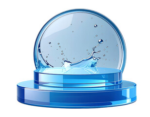 Firefly_ 3d set of glass transparent clear cylinder stand podium display isolated png render 