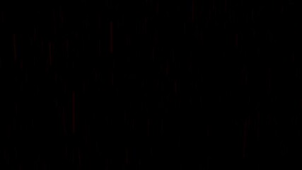 Wall Mural - Stylized red streaks fall like heavy rain or digital code against black background, abstract animation for sci-fi or horror concepts