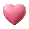 © MDSADDAMHOSSAN - A smooth, glossy pink heart shape, isolated on a clean transparent background, symbolizing love and affection