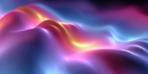 Wall Mural - This abstract digital artwork showcases flowing waves with a beautiful gradient of colors and textures.
