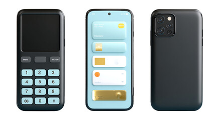 Modern Smartphone and Classic Phone Combo for Technology Concept