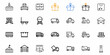 © Sarmad - Illustration of various logistics and transportation icons including trucks boxes and warehouse facilities