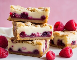 Wall Mural - rapsberry white chocolate blondie squares