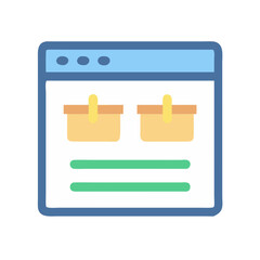 Minimalist website interface with two boxes and green lines