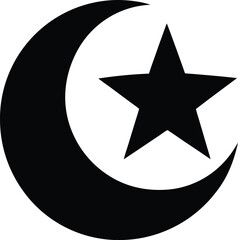 Crescent ramadan islamic sticker design 
