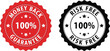 © Khan - Two assurance seals, one red for money back guarantee and one black for risk free purchase.