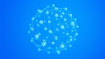 Futuristic blue and white spherical structure with interconnected nodes, symbolizing networks.