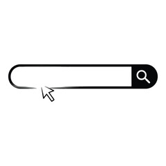 Search bar interface element with cursor for online browsing and information discovery vector