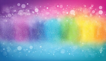 Vibrant rainbow gradient with sparkling bokeh