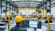 © Irtiko - Engineer monitors automated factory robots on dual screens