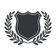 © BraveSpirit - Blank shield emblem with laurel wreath design vector illustration – stock vector flat illustration